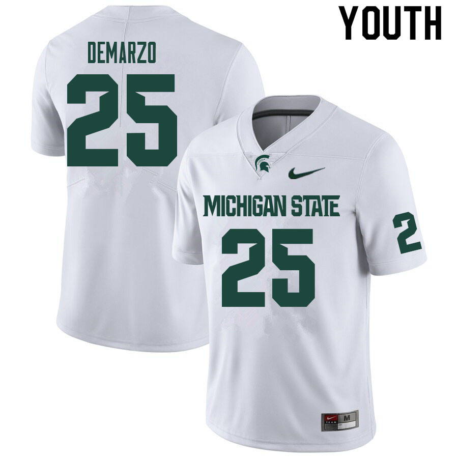 Youth #25 Cole DeMarzo Michigan State Spartans College Football Jerseys Sale-White